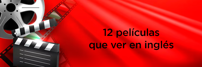 banner rojo con texto que dice «12 películas que ver en inglés»