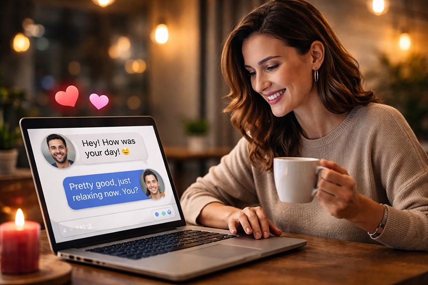 adulta chateando en inglés online